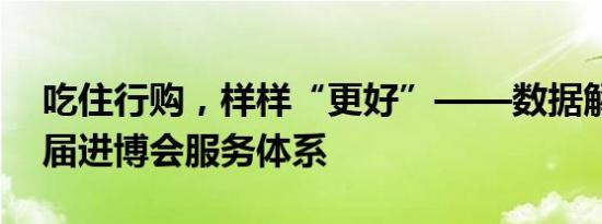 吃住行购，样样“更好”——数据解密第二届进博会服务体系