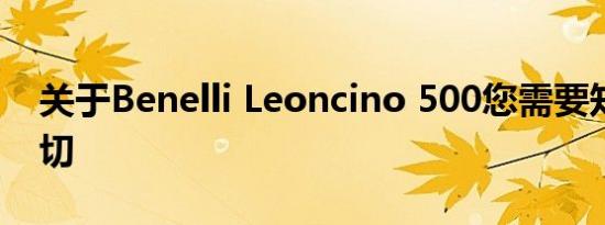 关于Benelli Leoncino 500您需要知道的一切
