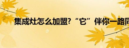 集成灶怎么加盟?“它”伴你一路同行