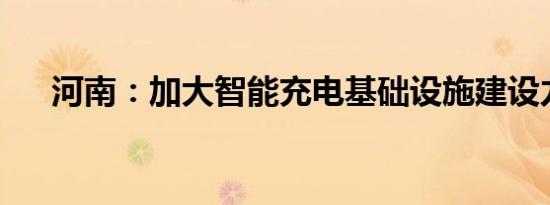 河南：加大智能充电基础设施建设力度