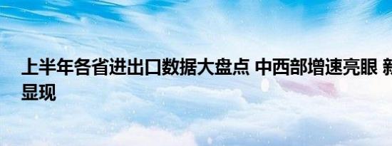 上半年各省进出口数据大盘点 中西部增速亮眼 新业态优势显现