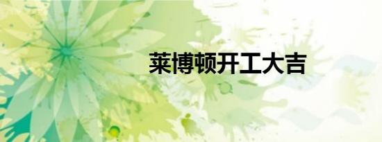 莱博顿开工大吉