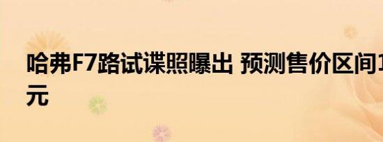 哈弗F7路试谍照曝出 预测售价区间13-16万元