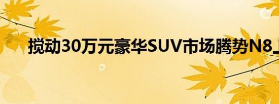 搅动30万元豪华SUV市场腾势N8上市