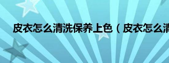 皮衣怎么清洗保养上色（皮衣怎么清洗）