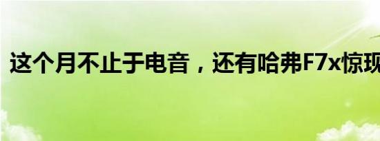 这个月不止于电音，还有哈弗F7x惊现上市！