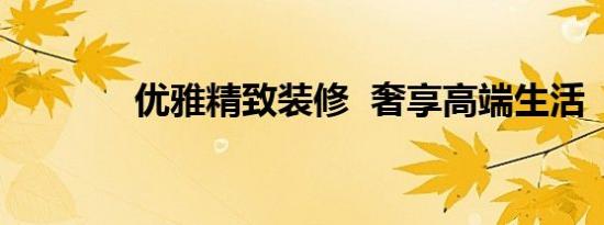 优雅精致装修  奢享高端生活