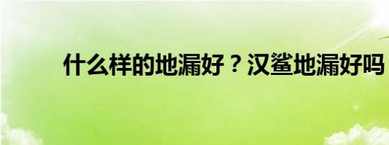 什么样的地漏好？汉鲨地漏好吗？