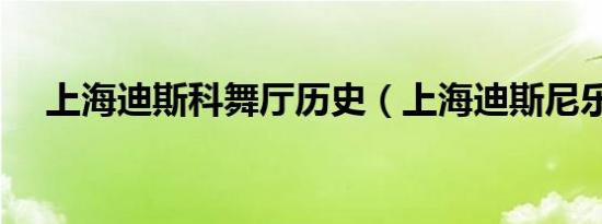 上海迪斯科舞厅历史（上海迪斯尼乐园）