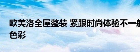 欧美洛全屋整装 紧跟时尚体验不一般的前卫色彩