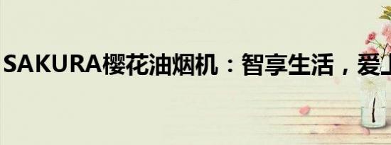 SAKURA樱花油烟机：智享生活，爱上烹饪！