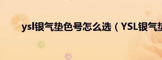 ysl银气垫色号怎么选（YSL银气垫）