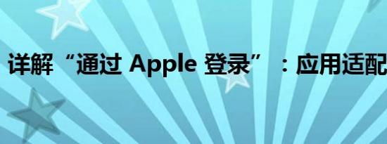 详解“通过 Apple 登录”：应用适配是关键