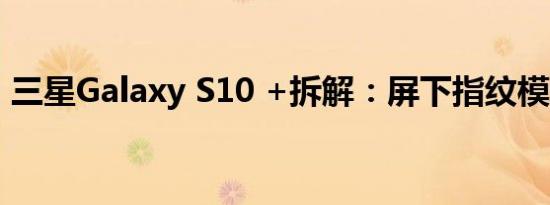 三星Galaxy S10 +拆解：屏下指纹模块超小