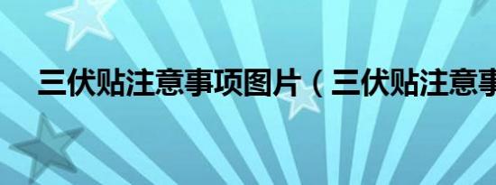 三伏贴注意事项图片（三伏贴注意事项）