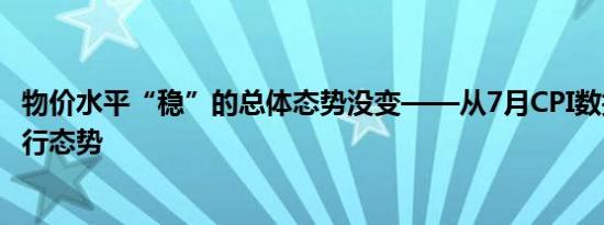 物价水平“稳”的总体态势没变——从7月CPI数据看物价运行态势