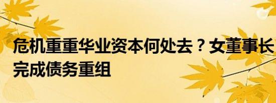 危机重重华业资本何处去？女董事长：欲今年完成债务重组