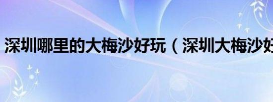 深圳哪里的大梅沙好玩（深圳大梅沙好玩吗）
