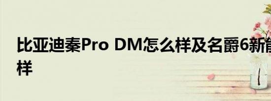 比亚迪秦Pro DM怎么样及名爵6新能源怎么样