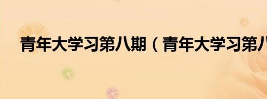青年大学习第八期（青年大学习第八期）