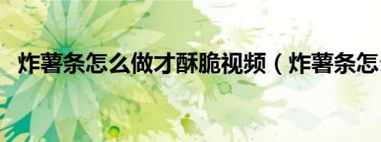 炸薯条怎么做才酥脆视频（炸薯条怎么做）