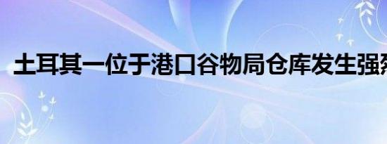 土耳其一位于港口谷物局仓库发生强烈爆炸