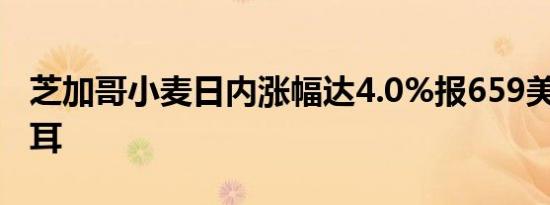 芝加哥小麦日内涨幅达4.0%报659美分/蒲式耳