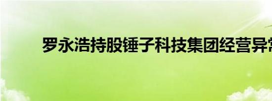 罗永浩持股锤子科技集团经营异常