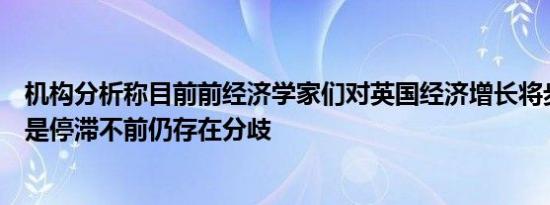 机构分析称目前前经济学家们对英国经济增长将步履蹒跚还是停滞不前仍存在分歧