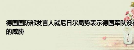 德国国防部发言人就尼日尔局势表示德国军队没有受到明显的威胁
