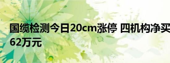 国缆检测今日20cm涨停 四机构净买入9278.62万元