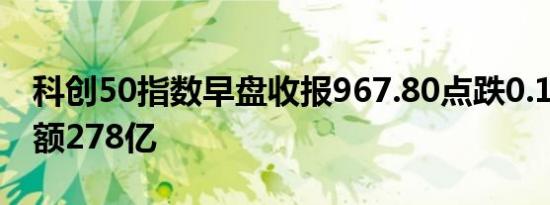 科创50指数早盘收报967.80点跌0.11%成交额278亿