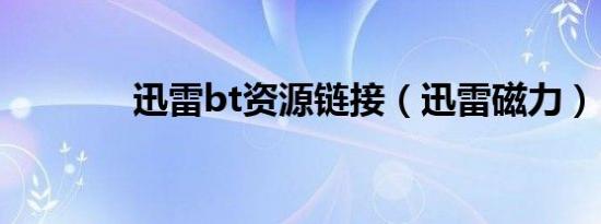 迅雷bt资源链接（迅雷磁力）