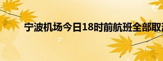 宁波机场今日18时前航班全部取消
