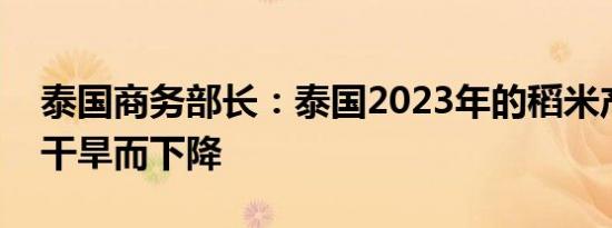 泰国商务部长：泰国2023年的稻米产量将因干旱而下降