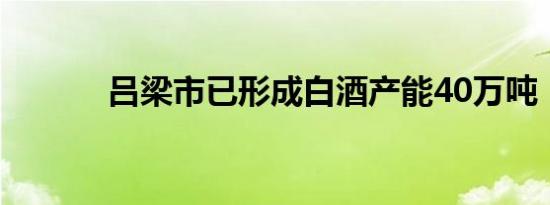 吕梁市已形成白酒产能40万吨 
