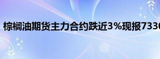 棕榈油期货主力合约跌近3%现报7330元/吨