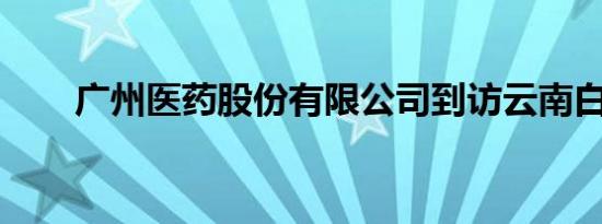 广州医药股份有限公司到访云南白药