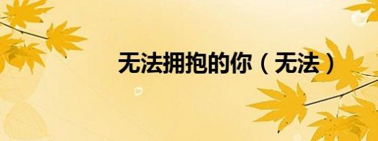 无法拥抱的你（无法）