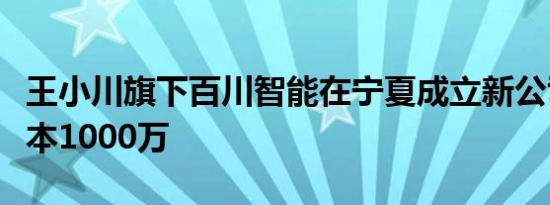 王小川旗下百川智能在宁夏成立新公司注册资本1000万