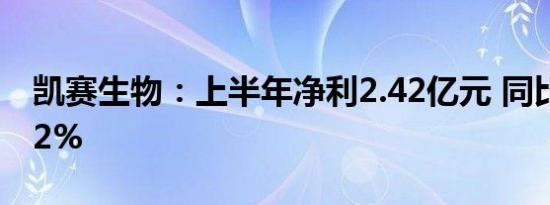 凯赛生物：上半年净利2.42亿元 同比降28.12%