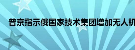 普京指示俄国家技术集团增加无人机产量