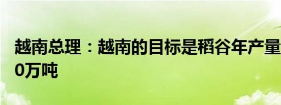 越南总理：越南的目标是稻谷年产量超过4300万吨