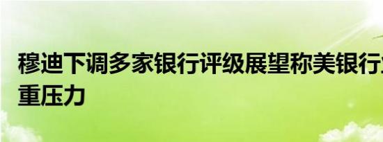 穆迪下调多家银行评级展望称美银行业面临多重压力