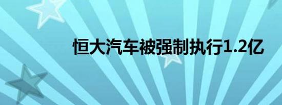 恒大汽车被强制执行1.2亿