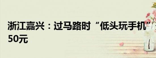 浙江嘉兴：过马路时“低头玩手机”最高可罚50元