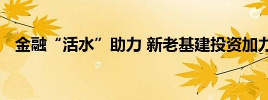金融“活水”助力 新老基建投资加力提效