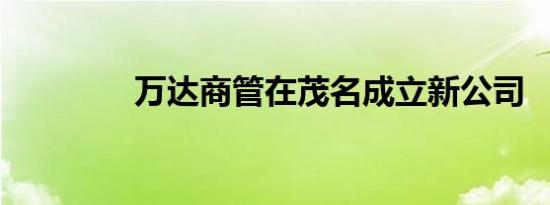 万达商管在茂名成立新公司