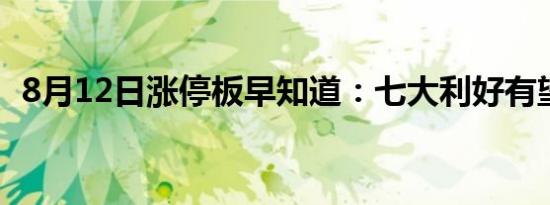 8月12日涨停板早知道：七大利好有望发酵