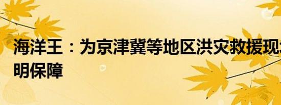 海洋王：为京津冀等地区洪灾救援现场提供照明保障